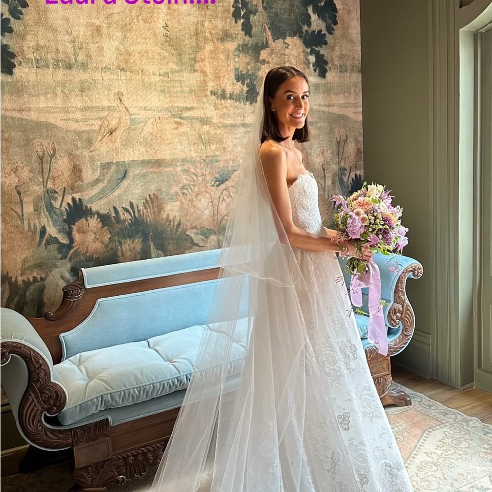 Monique Lhuillier Bardot Veil